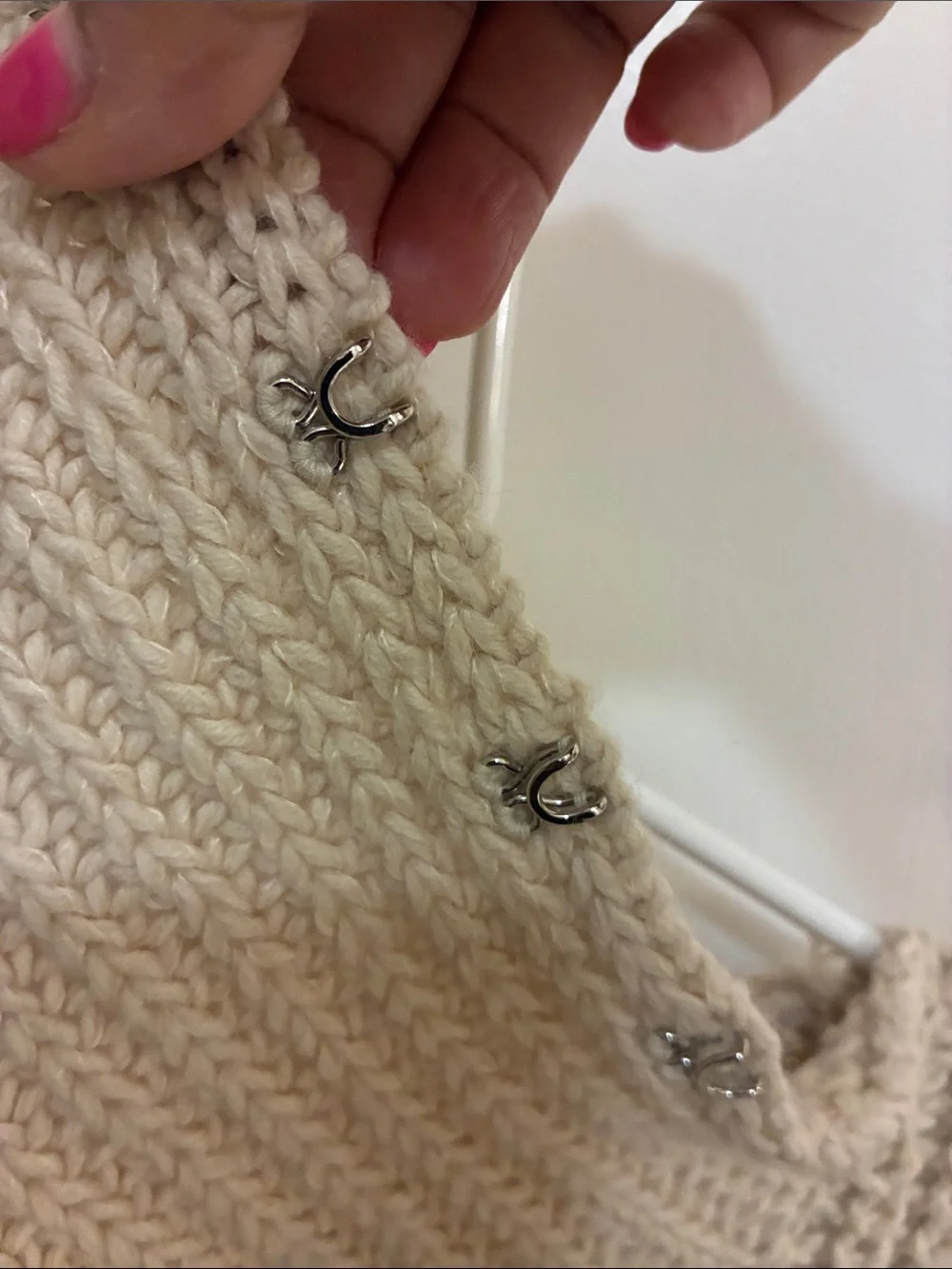 J. Crew Cream Sleeveless Chunky Knit Cowl Sweater Sz S-Wool Blend